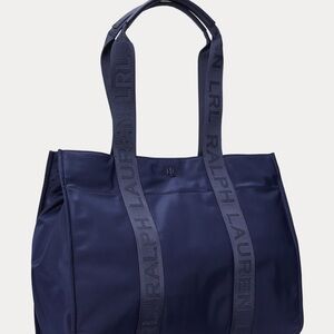 Ralph Lauren Navy Nylon Extra-Large Stevie Tote Bag